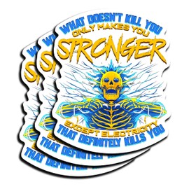 What Doesn't Kill You Only Makes You Stronger Except Electricity Vinyl Sticker Decal - Electricity Will Kill You