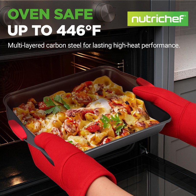 NutriChef 10-Piece Nonstick Kitchen Oven Baking Pans - Premium &