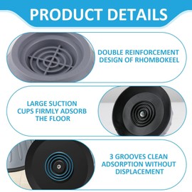 4 Anti-Vibration Feet and 1 Bristle Catcher Ball for Washing Machines - Improved Stability, Protection from Vibration and Scratches, Universal Use, Non-Slip Rubber, Suitable for Household Appliances