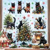 Christmas Decoration Window Clings Black Cat Window Sticker Indoor Removable