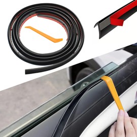 Tecledsn 4M/13.1FT Car Door Rubber Seal Strip, Universal Auto Window Weather Stripping Seal, V Shape Car Window Seal Strip with Easy Installation and Noise Reduction
