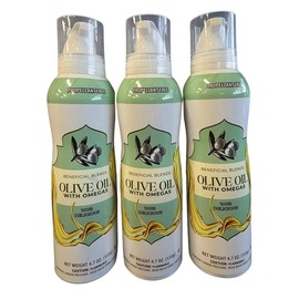 Beneficial Blends Olive Oil Cooking Spray with Omegas, Propellant Free, 4.7 oz, Pack of 3