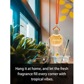 Ikeda Car Air Freshener: Hanging Smell Air Freshener | Car Scent |10ml Round Hanging Decoration | Long Lasting Fragrance | For Auto Home | 1pcs (10ml x 1pcs Round, Orange)