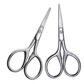 Healeved Professional Eyebrow Trimmer Scissors for Men Stainless Grooming Tools 2 Pieces