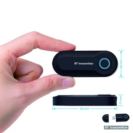 AIMALL Wireless Bluetooth 5.0 Audio Transmitter: Compact USB-Powered Stereo Adapter for TV, PC, MP3, Non-Bluetooth Devices with 3.5mm Jack – 33ft Range, High-Quality Audio