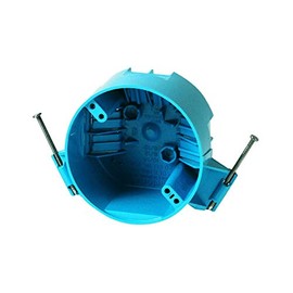 Carlon 4 in Ceiling Box, PVC, Round, New Work, With Nails, Blue -No. B520AR-UPC, 4 in . Pack of four
