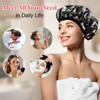 Deokke Luxury Shower Cap Terry Lined Elastic Triple Layer Waterproof