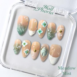 NailPhoria｜SURPRISE DEAL Collections (70 Styles) acrylic press nails:_Meadow Mist_S