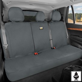 Yupbizauto Caterpillar Universal Rear Bench Seat Cover Grey Bundle - Water-Resistant, Heavy-Duty Car, Truck, SUV Protector - Durable, Easy Install, Perfect for Pets, Work, Travel - Fits Most Vehicles