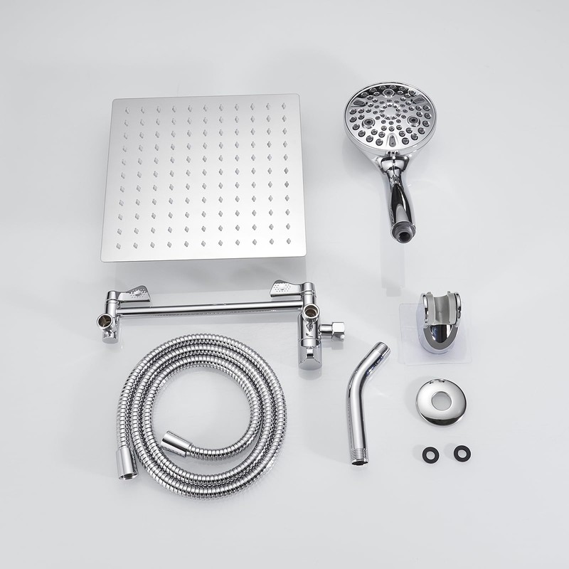 BWE 10 Inch Rain Shower Head with 9 Settings Handheld