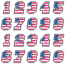 GamesMonkey Race Numbers Sticker Kit 20 Pieces Cross Race Track Car Motorcycle Stickers (4 cm, America Flag)