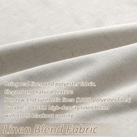 100% Blackout Curtains 90 Inches Long Textured Linen Greyish Beige Neutral Back Tab Thermal Insulated Drapes for Bedroom Dining Living Room Darkening Sliding Glass Door Noise Reducing Curtains Taupe