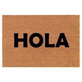 Coir Doormat Front Door Mat New Home Closing Housewarming Gift Hola (30" x 18" Standard)
