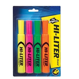Avery 24063 Assorted Fluorescent Desk Style Highlighters 4 Count