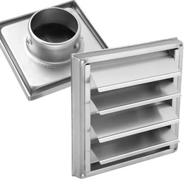 UBOO Stainless Steel Weather Protection Grille Movable Slats Ventilation Grille Exhaust Air Grille (100 125 150) (150 mm)