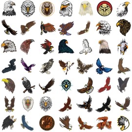 Eagle Sticker Set 50 Pieces Cute Decoration for Car Laptop Skateboard Bicycle Moped Motorcycle Bicycle Computer Suitable for Adults Children