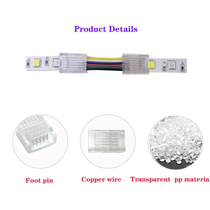 SHAOYAYAZHANG 6 Pin L/H Shape LED Strip Light Connector Waterproof