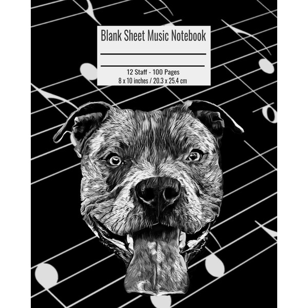 Blank Sheet Music Notebook: 100 Pages 12 Staff Music Manuscript