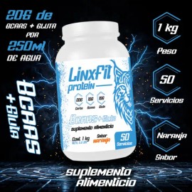 Bcaas  Glutamina Linx Fit 1kg 50 Servicios Varios Sabores                                                                                             