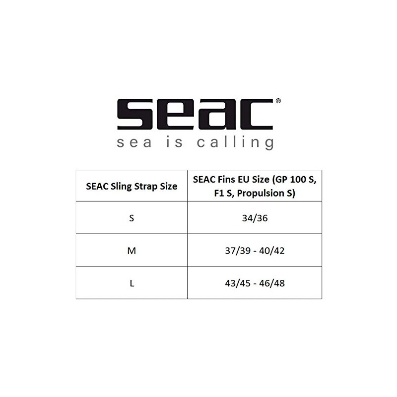 SEAC Unisex's Sling Strap for Scuba Diving Fins F1 S/Propulsion