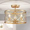 WUZUPS Chandelier 3-Light Vintage Farmhouse Semi-Flush Mount Ceiling Light Lighting