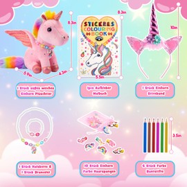 EUCOCO Einhorn Geschenke für Mädchen, Einhorn Spielzeug ab 4 5 6 7 8 Jahre Mädchen Kuscheltier Geschenke 3 4 5 6 7 8 Jahre Geburtstag Ostergeschenke Kinder