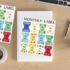 CIEMODA 4 Sheets Colorful Monthly Adhesive Tabs, 48 Pcs Monthly