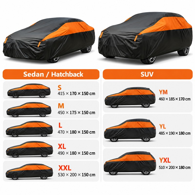 Waterproof Car Cover for Sedan & Hatchback – Full Exterior