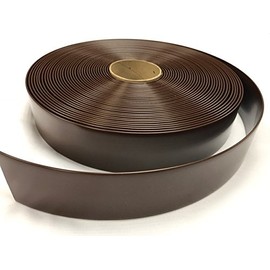 Jejavu 2" Wide Vinyl Strap for Patio Pool Lawn Garden Furniture 45' Roll to Make Your Own Replacement Straps -Plus 50 Free Fasteners!, (208 Dark Brown)