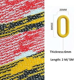 HATOOLHA® Plastic Link Chain, Plastic Safety Chain Barrier Road Warning Block Traffic Lock Chain with 2 S-Hooks (5m, White)