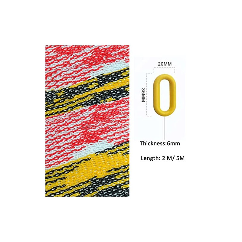 HATOOLHA® Plastic Link Chain, Plastic Safety Chain Barrier Road Warning