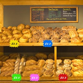 hocadon 600 Sheets Fluorescent Price Labels Starburst Sign Starburst Sale Signs, Price Tags for Supermarkets, Shop, Shop, Party Favors, 12 Styles