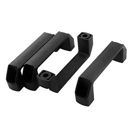 sourcing map Aluminum Profile T Slot Nylon Door Handle Knob 140mm Length 4pcs Black