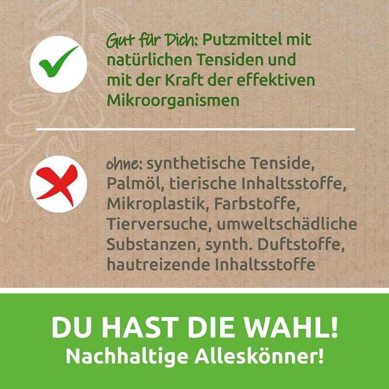 Environmentally friendly cleaning set "Hausfreund", cleaning with effective micro-organisms, natural