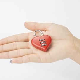 3Pcs Red Mini Heart Password Lock Small Metal Heart Shaped Padlock 3-Digit Code Combination Padlock Mini Code Lock for Travel Bags/Suitcase/Lockers/Backpacks/Jewelry Boxes Combination Padlocks