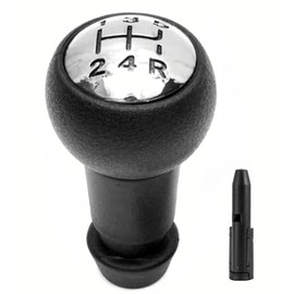 OGGIPRO 5 Speed Manual Gear Stick Knob Sporty Look Ergonomic Black and Chrome Compatible with 106 206 207 307 406 407 508 3008 C1 C2 C3 C4 and More