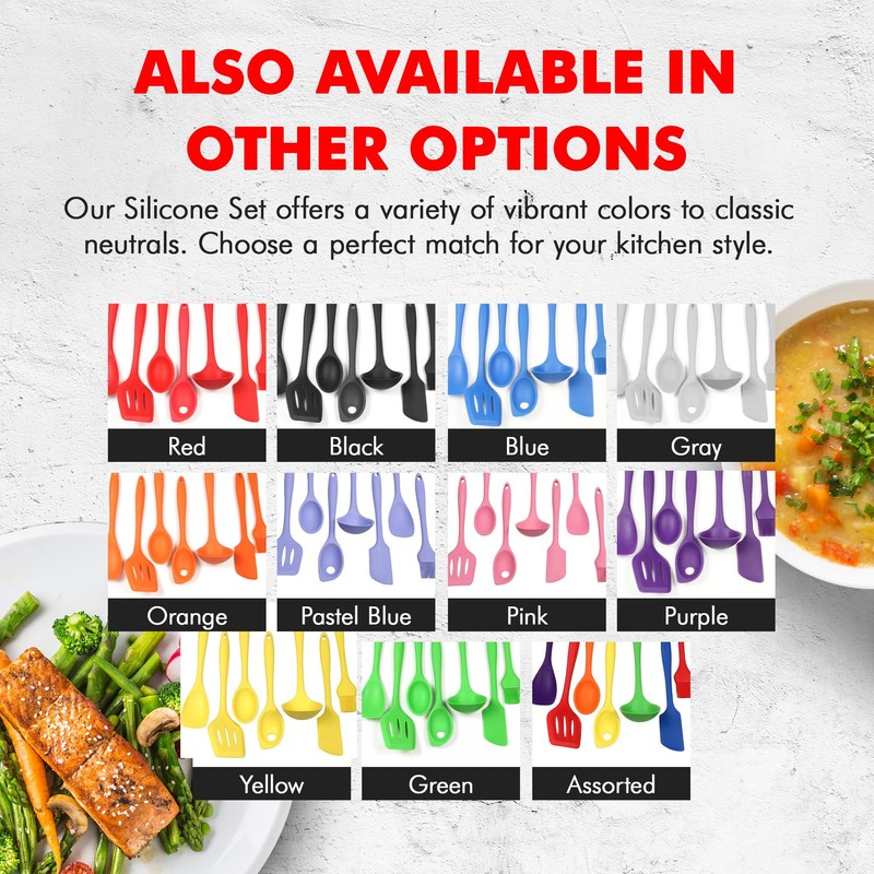 Chef Craft 7 Piece Silicone Kitchen Tool and Utensil Set,