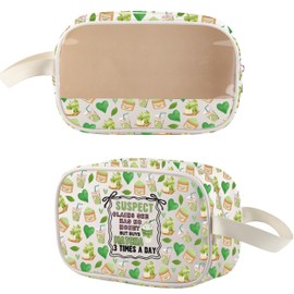 WSNANG Matcha Lover Gifts Matcha Green Theme Gift Waterproof Travel Toiletry Case for Women (Matcha Bag)