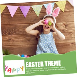 CAXUSD 1 Set Hanging Happy Easter Banner Garland Swirl Pendants Easter Decor for Festive Parties Reusable Bunting for Indoor Outdoor Celebrations