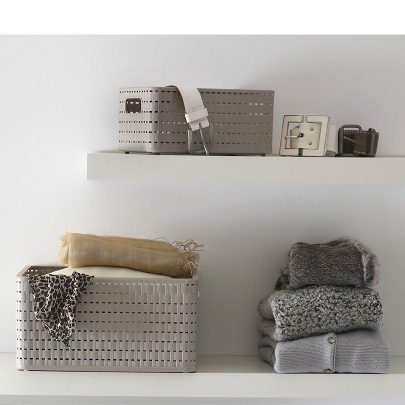 Rotho Country Rattan Effect Storage Box, 18 Litres, Plastic (Polypropylene),