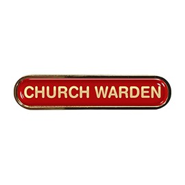 Capricornone Church Warden Red Gel Domed School Bar Badge
