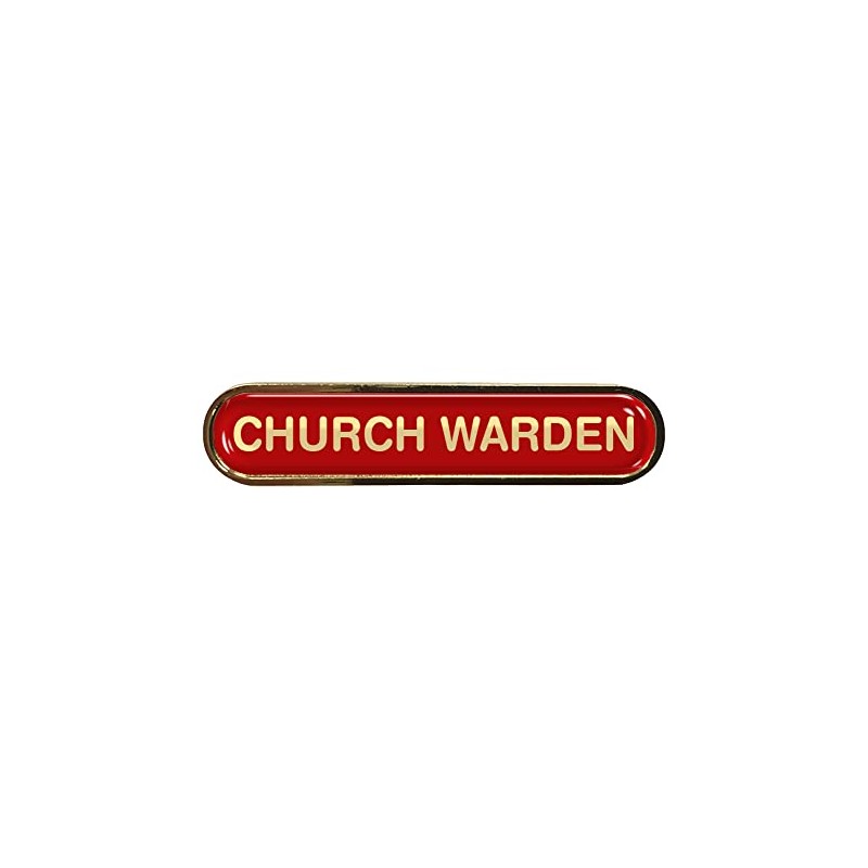 Capricornone Church Warden Red Gel Domed School Bar Badge