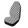 2PC Car Seat Covers Black White Checkered Pattern Front Seats