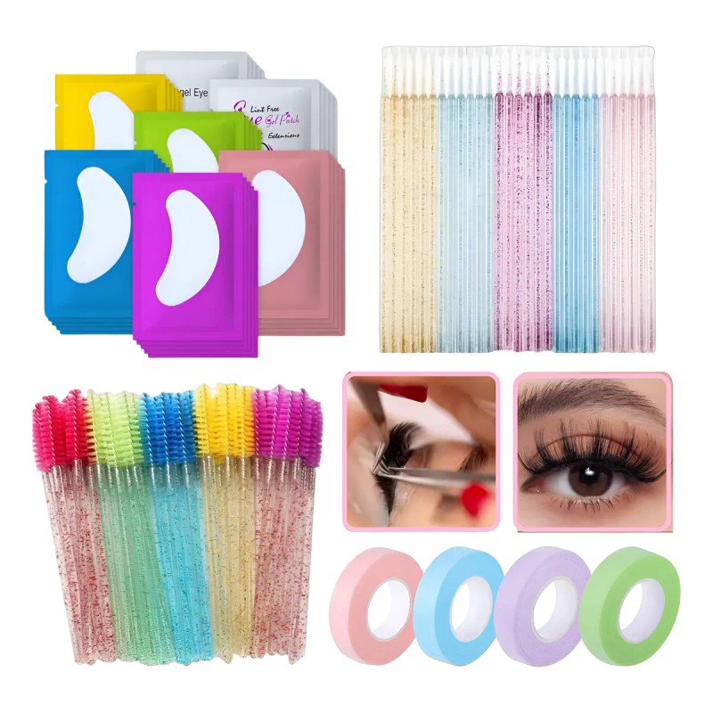 Kit 100 Microbrush+50 Parches Hidrogel+50 Cepillos+1 Cinta Color C 2