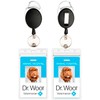 2-Pack Retractable Badge Reels with Clear ID Card Holders –