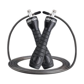 GRIFEMA Skipping Rope, Speed Rope Adjustable with Non-Slip Handles, Adjustable Length, Non-Slip, Skipping Rope Adult Fitness for Fitness and Endurance and Rope Skipping