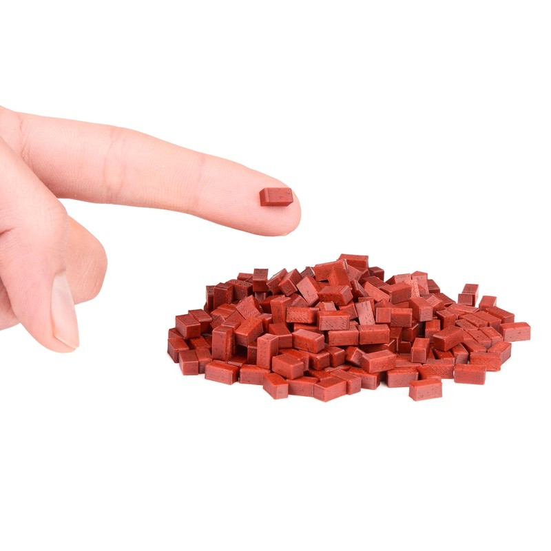 1:24 Scale Miniature Bricks – 300 Pack | Brick Red