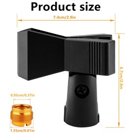 4 Pcs Universal Adjustable Microphone Clip Holder with 4 Adapters Anti-Slip Microphone Accessories for Wireless and Wired Mics Adjustable Mic Butterfly Clip