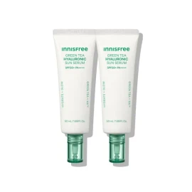 Innisfree 그린티 히알루론산 진정 수분 선세럼 SPF50+ PA++++ 50mL 2개 Green Tea Hyaluronic Acid Soothing Moisture Sun Serum SPF50+ PA++++ 50mL (2 pieces)