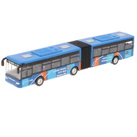 CUTICATE 1:64 18cm Long Bus Model Toy Pull Back Alloy Art Crafts Collection - Blue, 18 x 3 x 3cm